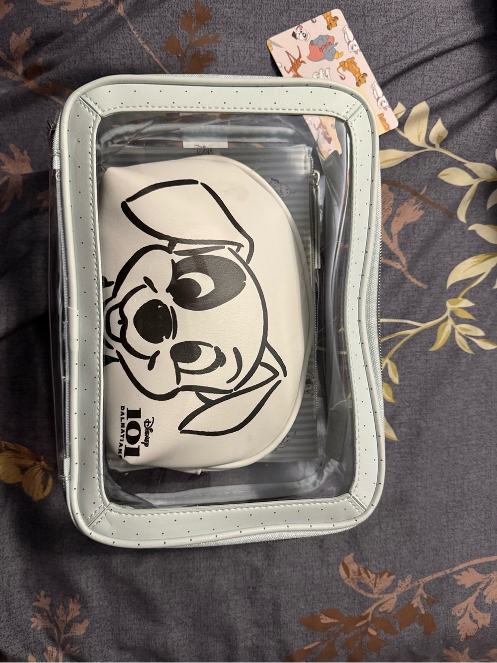 Primark Clear PVC Crossbody Bag with White Dalmatian Pouch